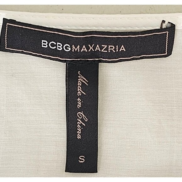 BCBG MaxAzaria White Lace Boho Top + Cami Cotton Drawstring Waist V Neck Women S - Picture 7 of 12